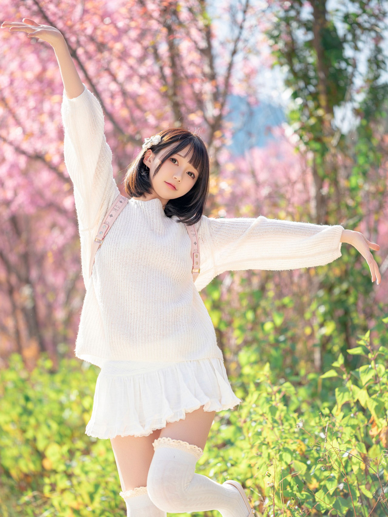 nagisa 魔物喵《樱花树下》写真，清新优雅的气质美女插图6