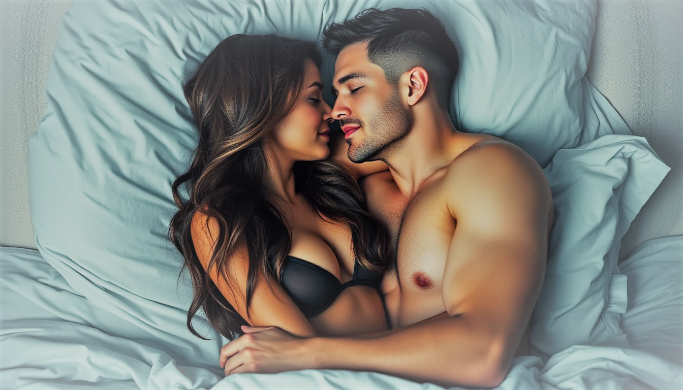 woman with a man in bed