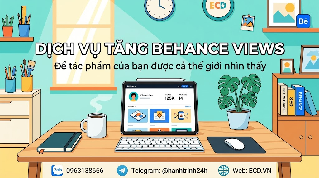 dịch vụ tăng behance views chính hãng portfolio behance