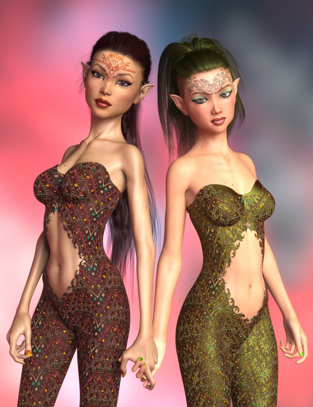 Breena, Ella and Bodysuit for Genesis 8 Female