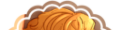 the first and top part of a drawing of c!tommy made by me. it shows tommy looking to the right and grimacing. he has a long white strand of hair on his face and has small twin braids going down to his shoulders. the draw is also has a warm orange overlay, and has been cropped, resized, and put onto a small bumpy circular shape with a transparent bumpy cut out on the inside that also has a silhouette of a sunflower flower in the bottom left. all of that is in edge of the circle.