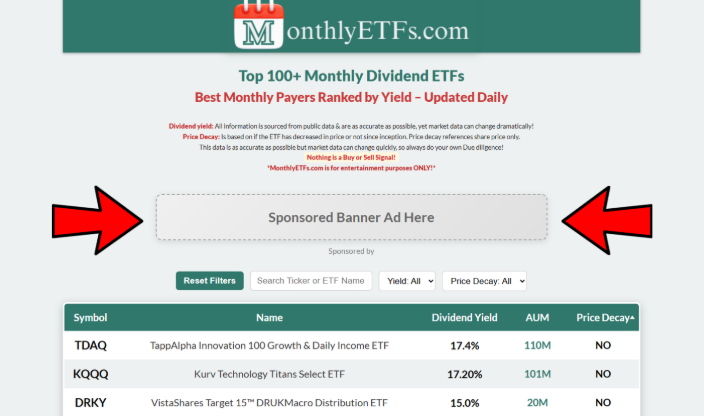 Top Banner Ad Placement Preview