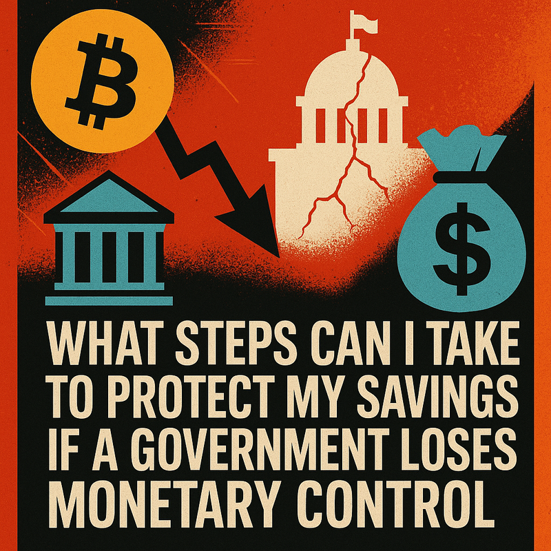 What steps can I take to protect my savings if a government loses monetary control
