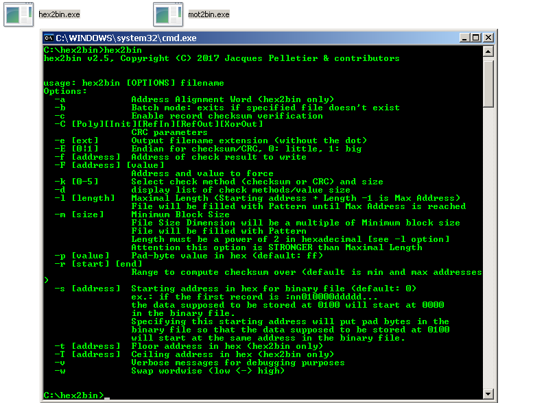 hex2bin