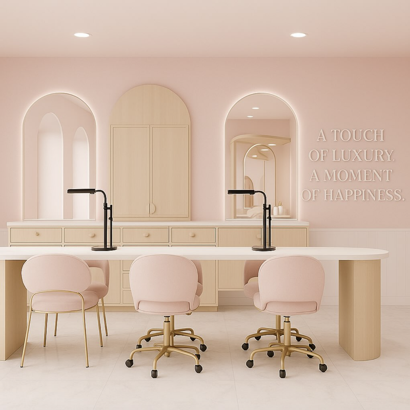 Niice Nails logo with champagne design