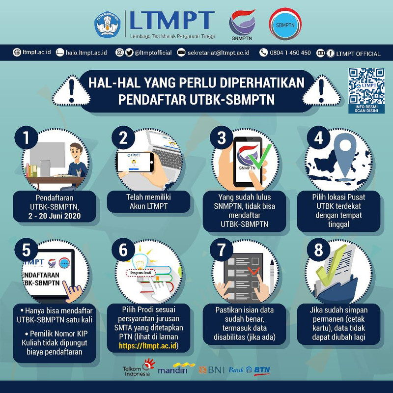 Hal-hal yang perlu diperhatikan saat mendaftar UTBK-SBMPTN 2020