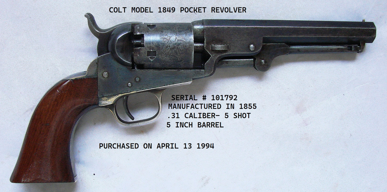 Model 1849 Pocket revolver with a New York barrel, address