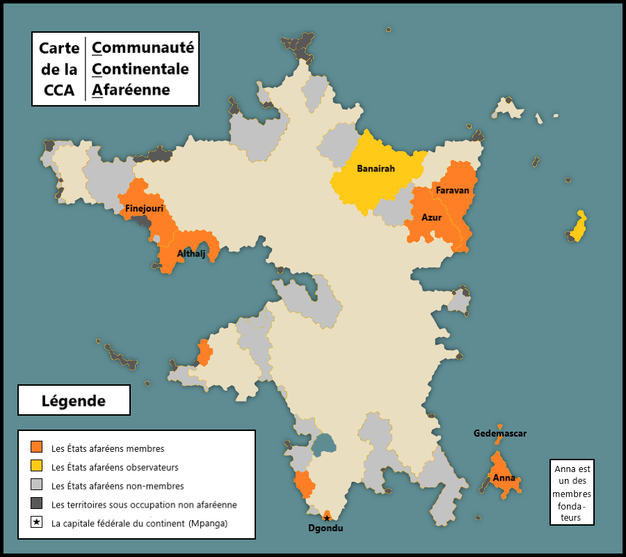 Carte de la Communauté Continentale Afaréene