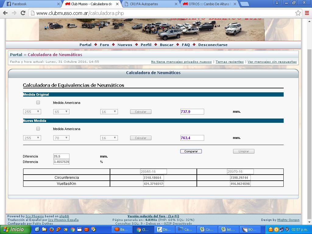 calculadora de neumáticos