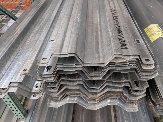 Cut galvanised shop steel