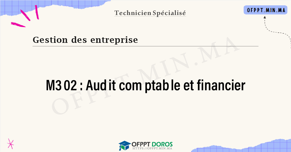 Sommaire détaillé du cours Audit comptable et financier M302 OFPPT - Structure du module
