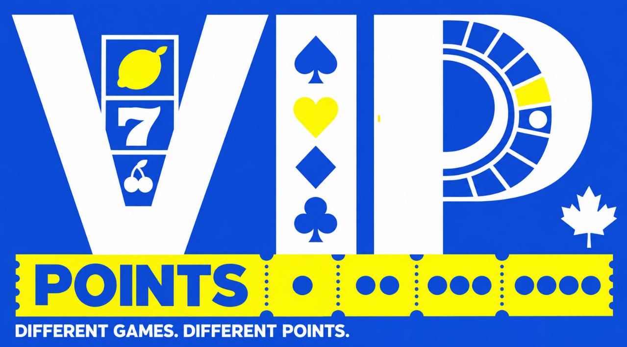 Different games earn different points at VIP casinos in Canada