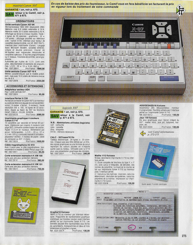 Camif été 1985 - P275