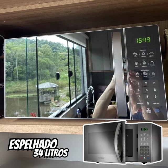 Micro-ondas Mondial 34L Espelhado – MO-02-34-E