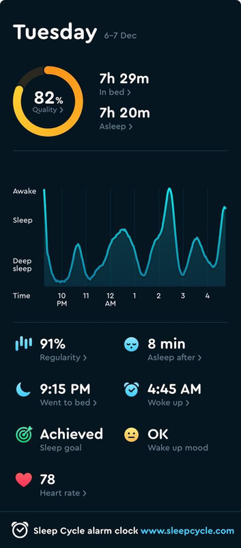 sleep cycle screenshot