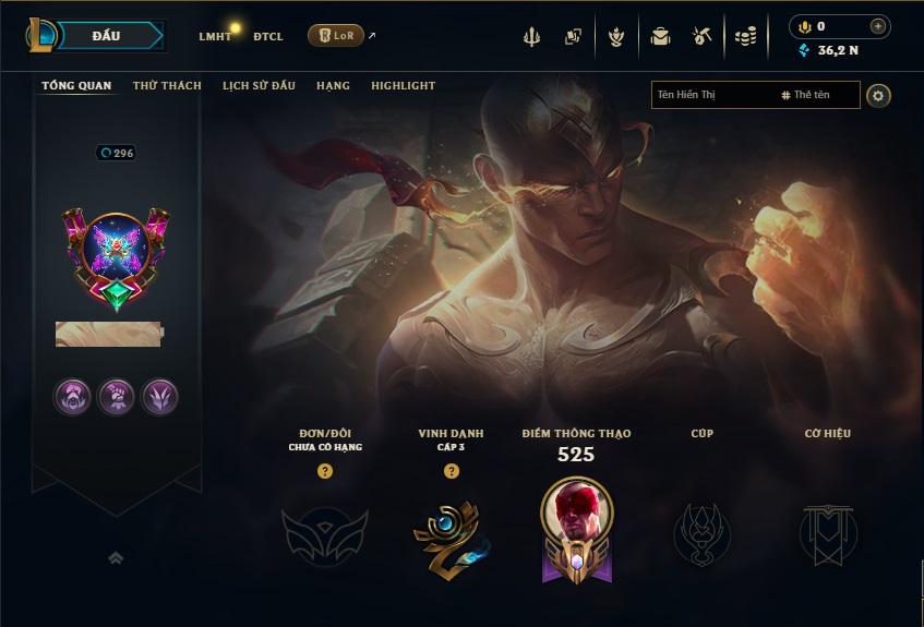 Acc LMHT # - Không Khung