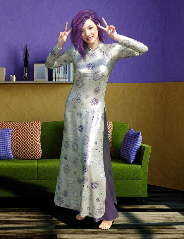 dForce AO Dai Eastern Silk Add On Textures