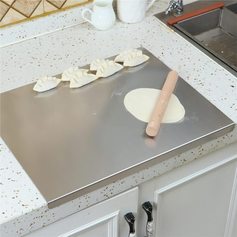 Large size Kneading Board Stainless Steel L shaped Kitchen Non Stick Chopping Cutting Board with