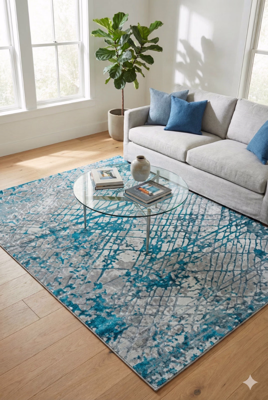 Alfombra 8160D Blue / Grey