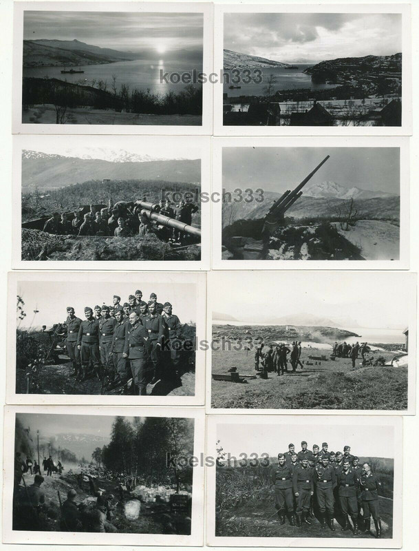 !!8 Fotos 88 Flak Artillerie Stellung in Norwegen Geschütze Kampfgebiet Gefangene