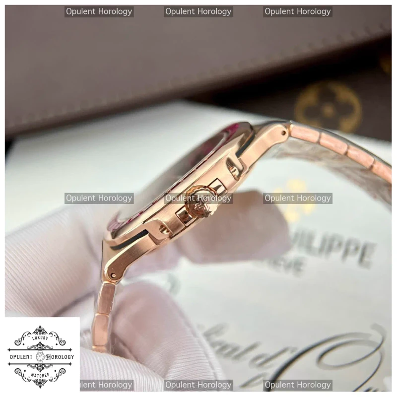 Patek Philippe Nautilus 5723 Super Clone | 18K Gold Wrapped, Baguette Ruby, Cal. 324S C 40mm