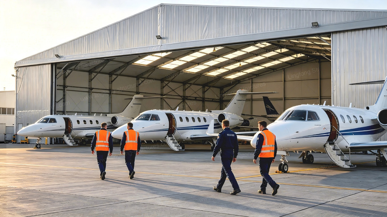 Southeast Asian airline using corrosion-resistant aerospace aluminum aircraft hangar tent for commercial airliner storage