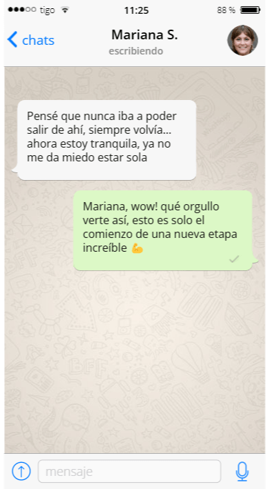 Testimonio de WhatsApp