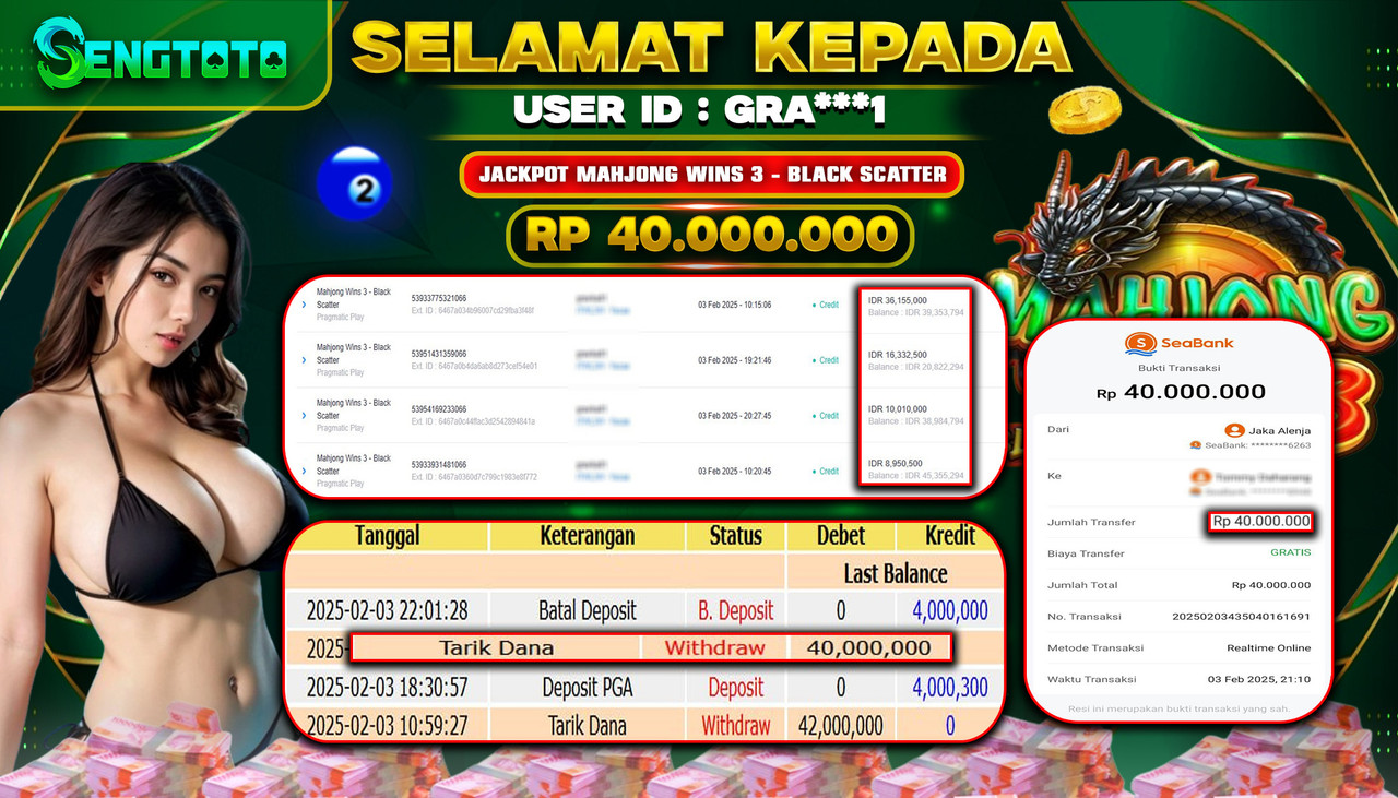 BUKTI PEMBAYARAN SLOT MAHJONG WINS 3 - BLACK SCATTER