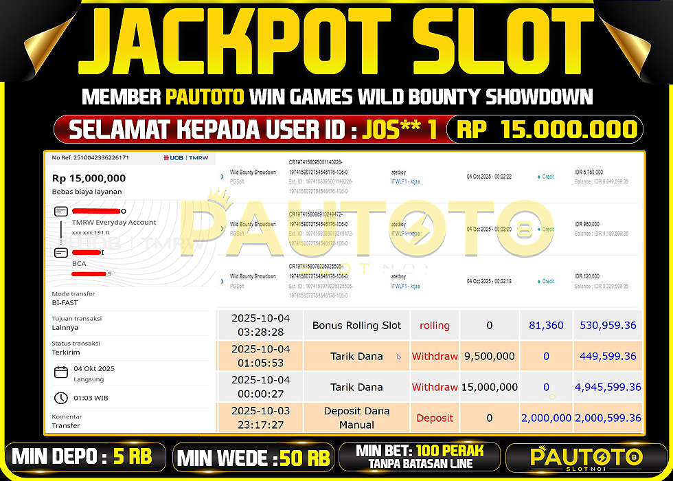 BUKTI JACKPOT LUNAS PAUTOTO