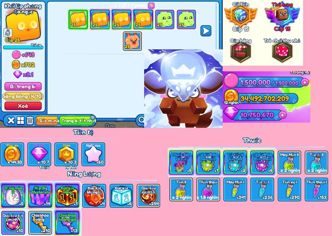 [ 🏆 Bubble Gum Simulator INFINITY ] ACC VIP NHƯ HÌNH CỰC KÌ NHIỀU PET XỊN VÀ ITEMS, THUỐC CHO AE TRẢI NGHIỆM !!!