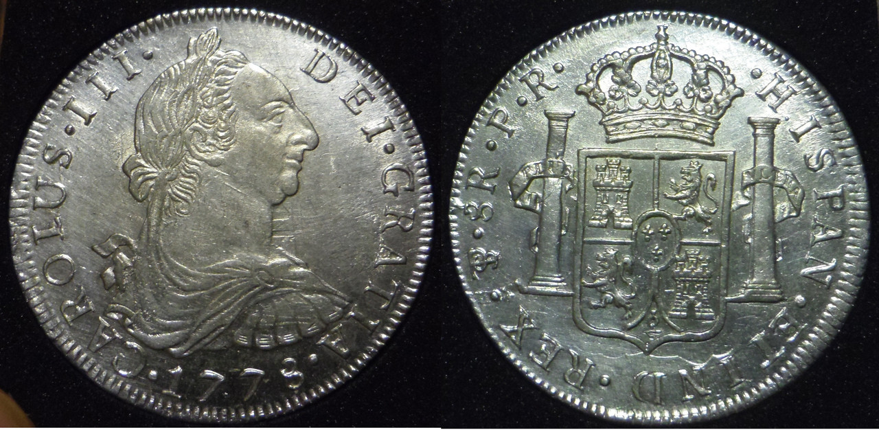 8 Reales. Carlos III. Potosí. 1778. Con repintes en ambas caras. SC.  IMGP3596