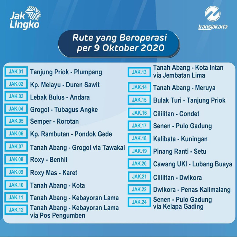 Jadwal terbaru layanan bus TransJakarta mulai 9 Oktober