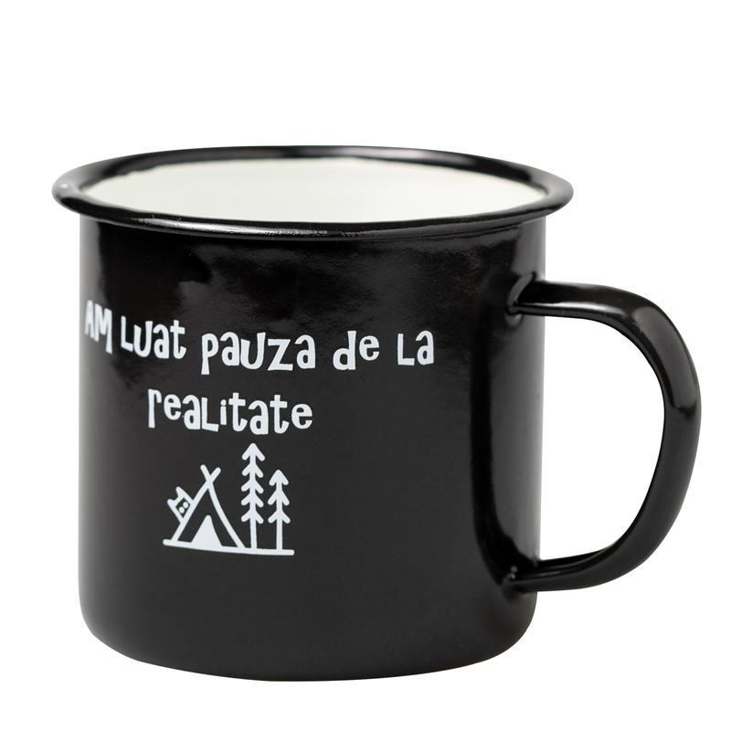 Cana SUHARD neagra, emailata, 330 ml