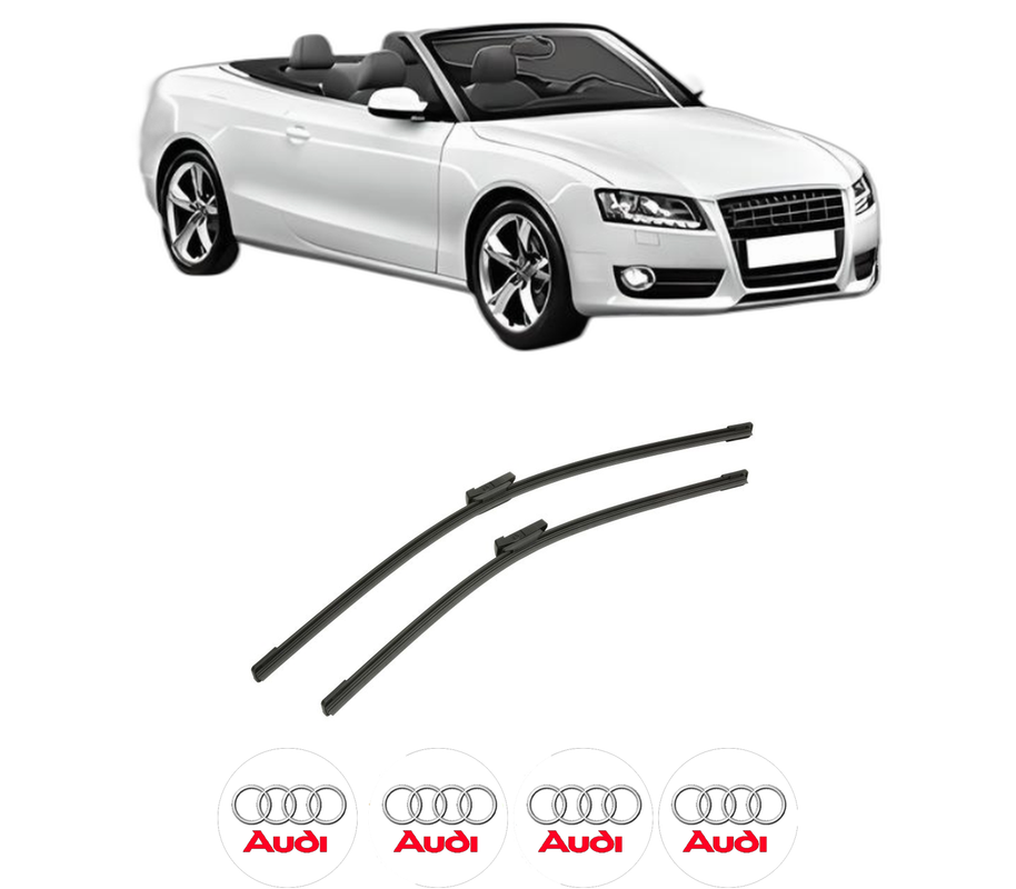 Set stergatoare auto AUDI A5 Convertible (8F7) din 2009-2017, pentru parbriz auto, 2 bucati, Bosch Aerotwin, din cauciuc siliconat rezistent, 4 Stickere Auto AUDI