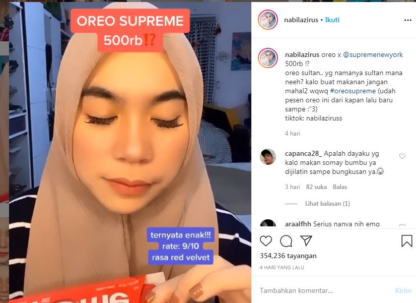 Nabila Zirus coba Oreo Supreme