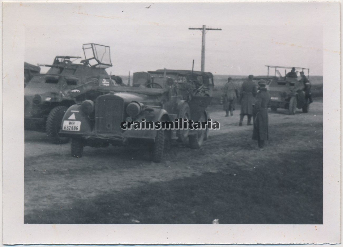 Orig. Foto SdKfz 222 und 223 Panzerspähwagen Fun