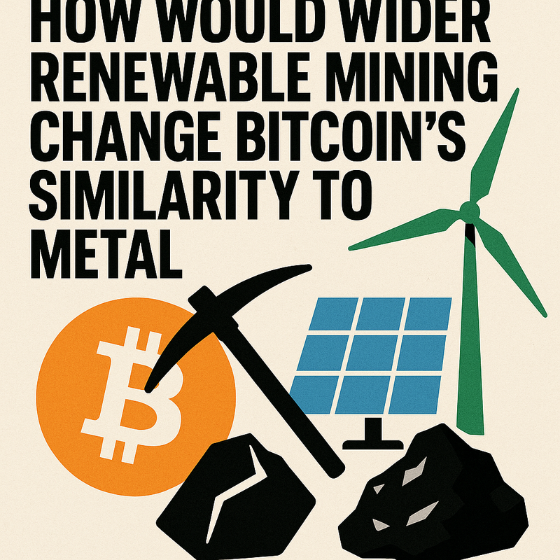 How would wider renewable mining change Bitcoin's similarity to metal
