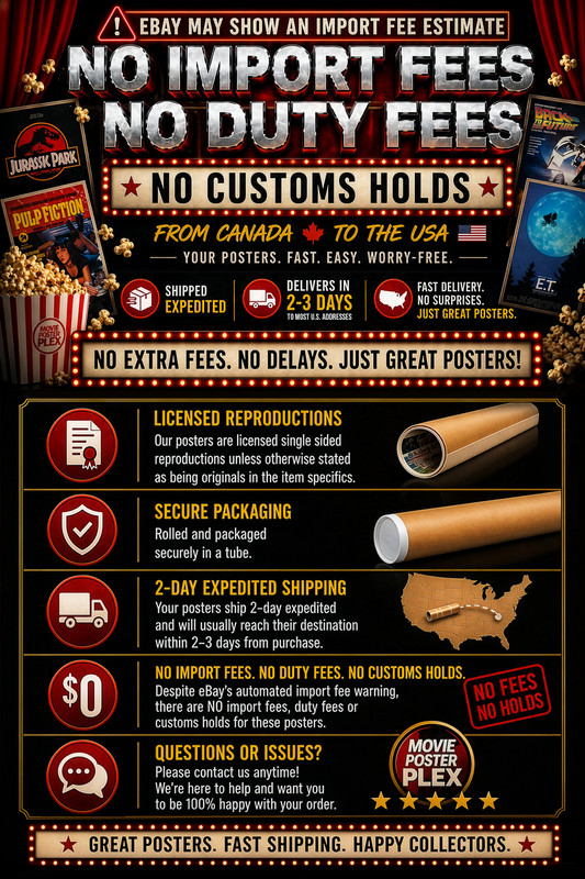 Movie Poster Plex Shipping Info