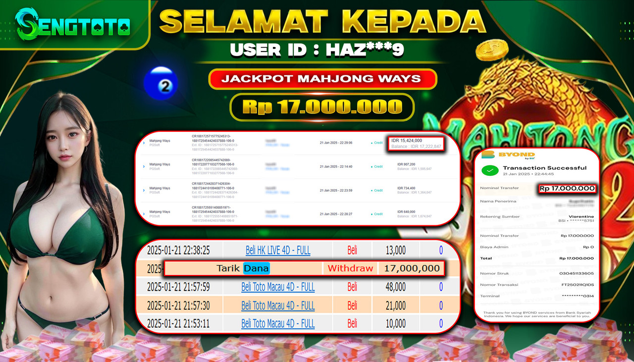 BUKTI PEMBAYARAN SLOT MAHJONG WAYS