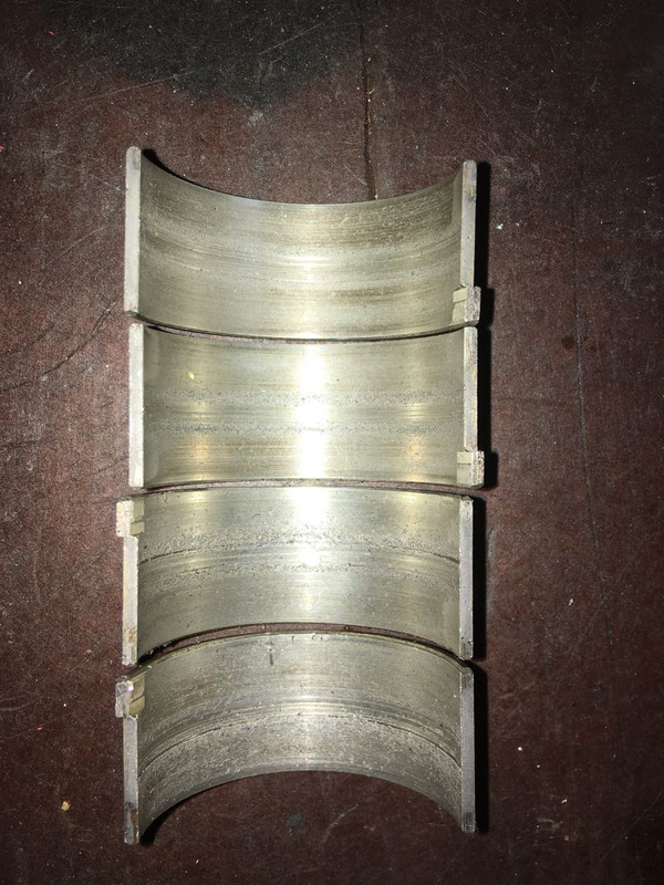 T100 bearing shells after seizure