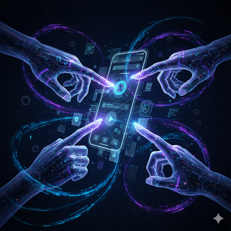 A team collaborating around a table