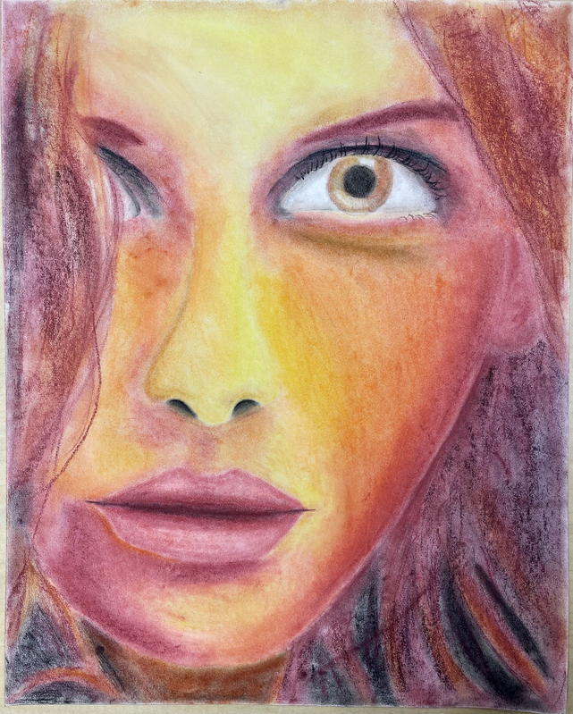 A soft pastel drawing of Hegemonia. Warm tone palette.