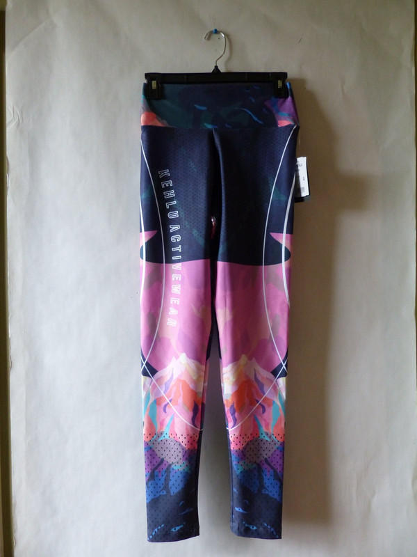 KEHLU BRASIL WOMENS BREATHABLE STRETCHY MULTI COLORED LEGGINGS SIZE LARGE