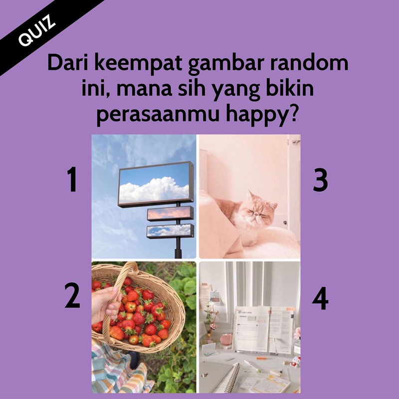 Pilih gambar yang menurutmu paling membahagiakan