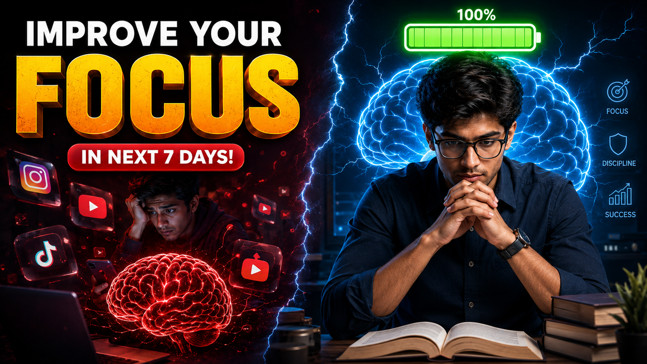 Result of: Improve Your Focus in 7 Days YouTube Thumbnail AI Prompt (Productivity)