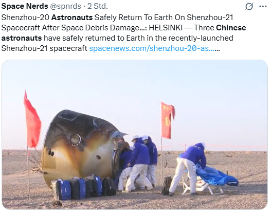 Landung der chinesischen Astronauten