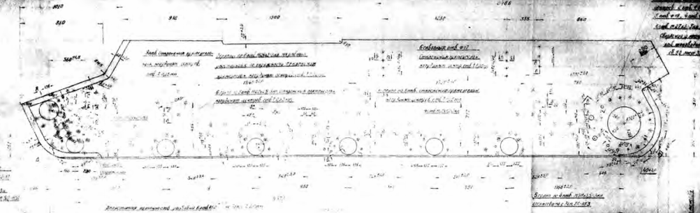 Чертеж корпуса и его раскроя на апрель 1942