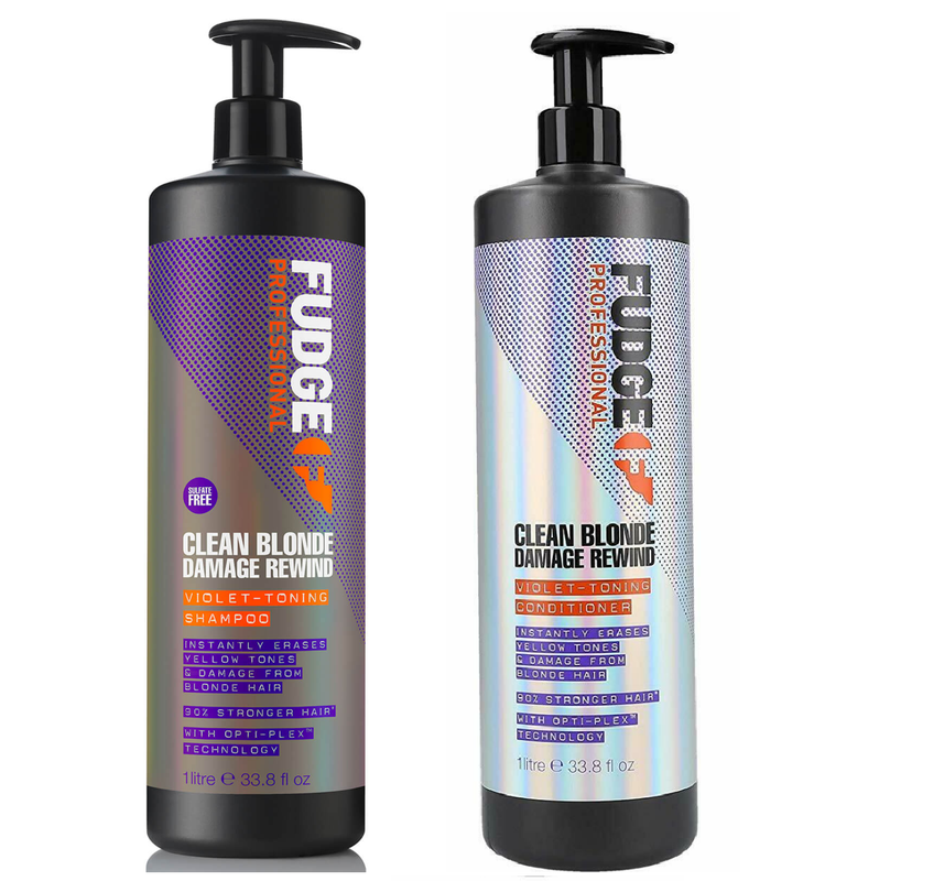Fudge Clean Blonde Damage Rewind Violet Toning Shampoo Conditioner