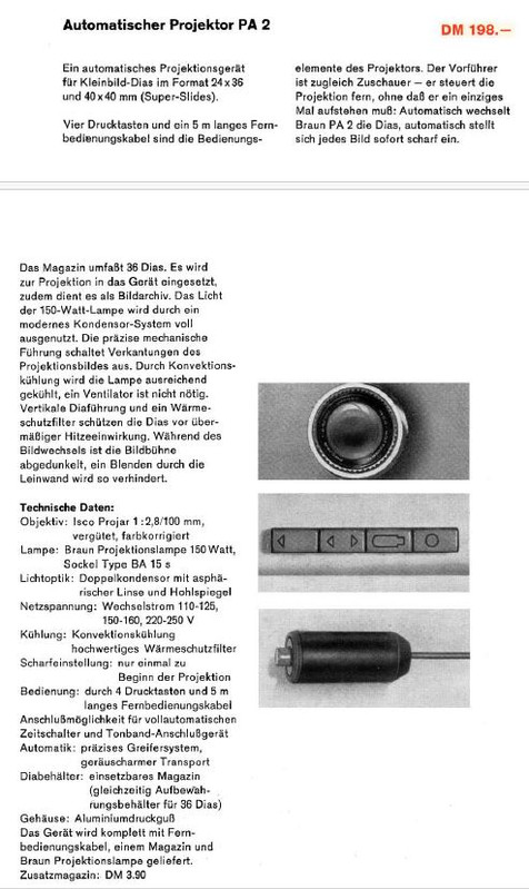 Braun Typ PA2 techn Daten