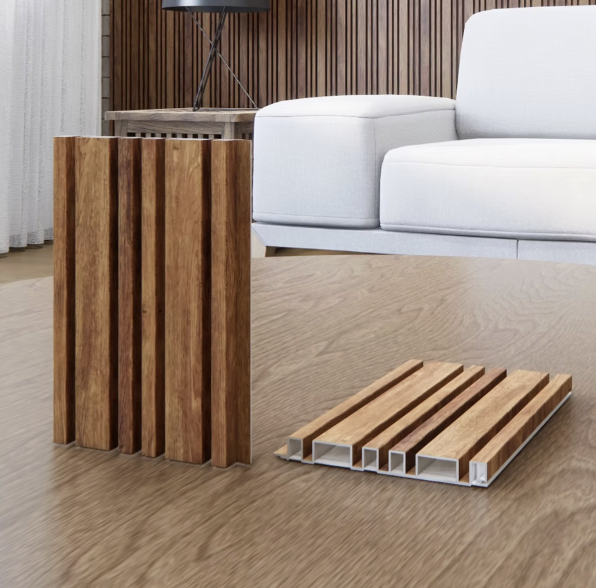 Painel Ripado WPC Madeira Freijo Grids